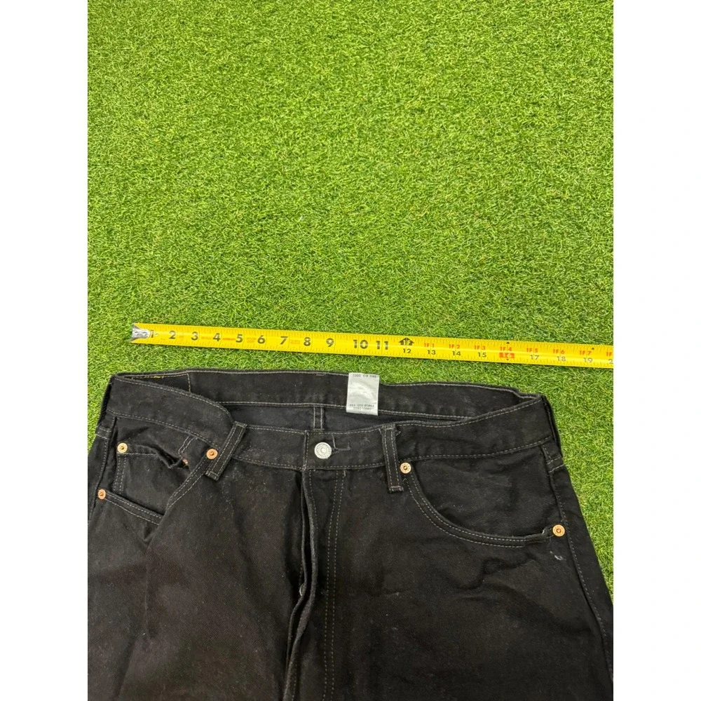 Levis 501 Original Fit Black Denim Button‎ Fly Straight Leg Jeans Mens 36x30
